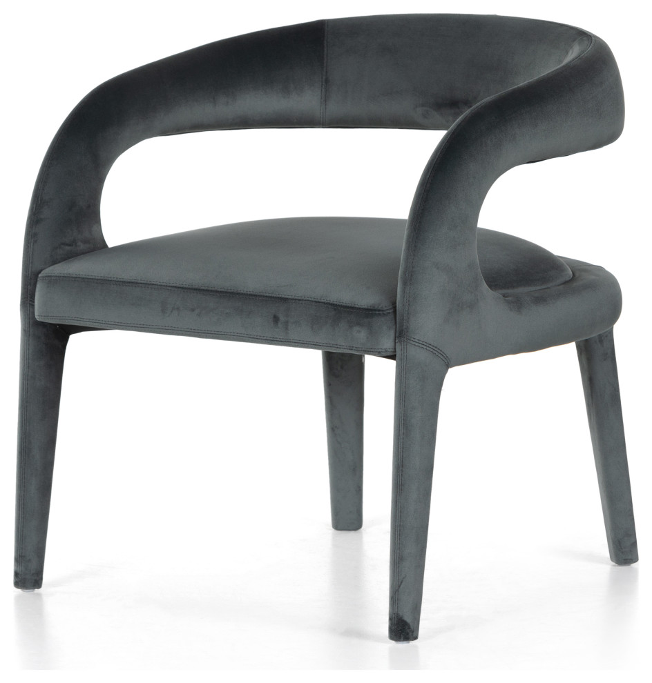 Hawkins chair  new charcoal velvet   Midcentury   Armchairs And Accent Chairs   by AFB Decor  Houzz