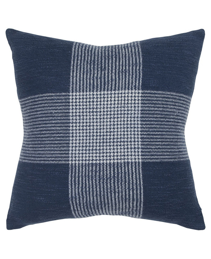 Rizzy Home Plaid Polyester Filled Decorative Pillow， 20