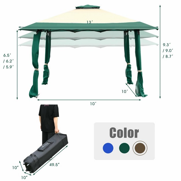 Tangkula 13 x27 X13 x27 Folding Gazebo Canopy Patio Outdoor Tent Party Shade Shelter