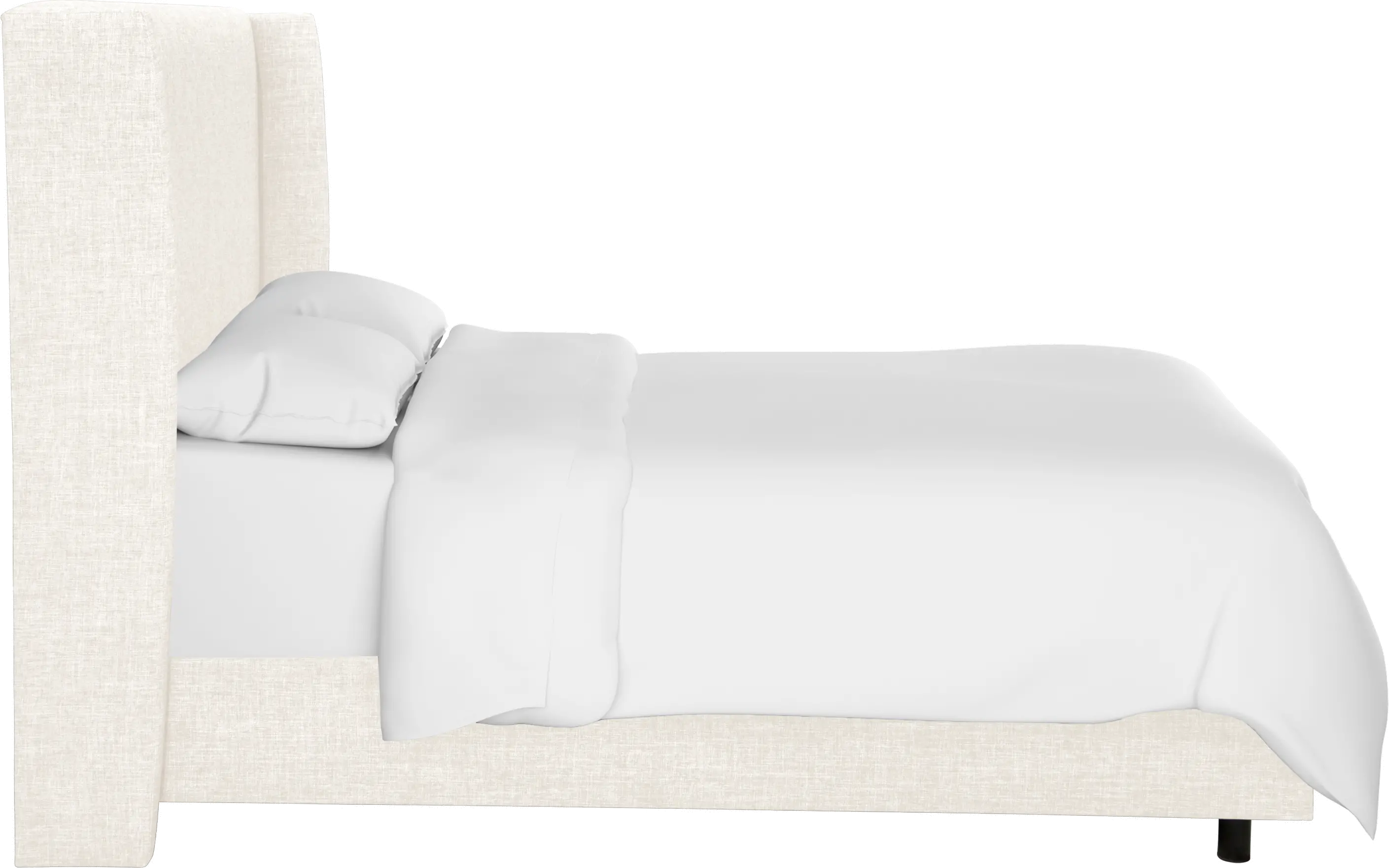 Sasha White Curved Wingback Twin Bed - Skyline Furniture