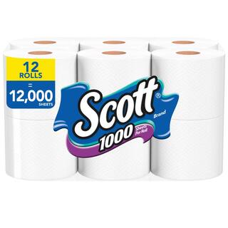 Scott White Toilet Tissue (1000-Sheet 12 Rolls Per Pack) (8-Pack) 10060