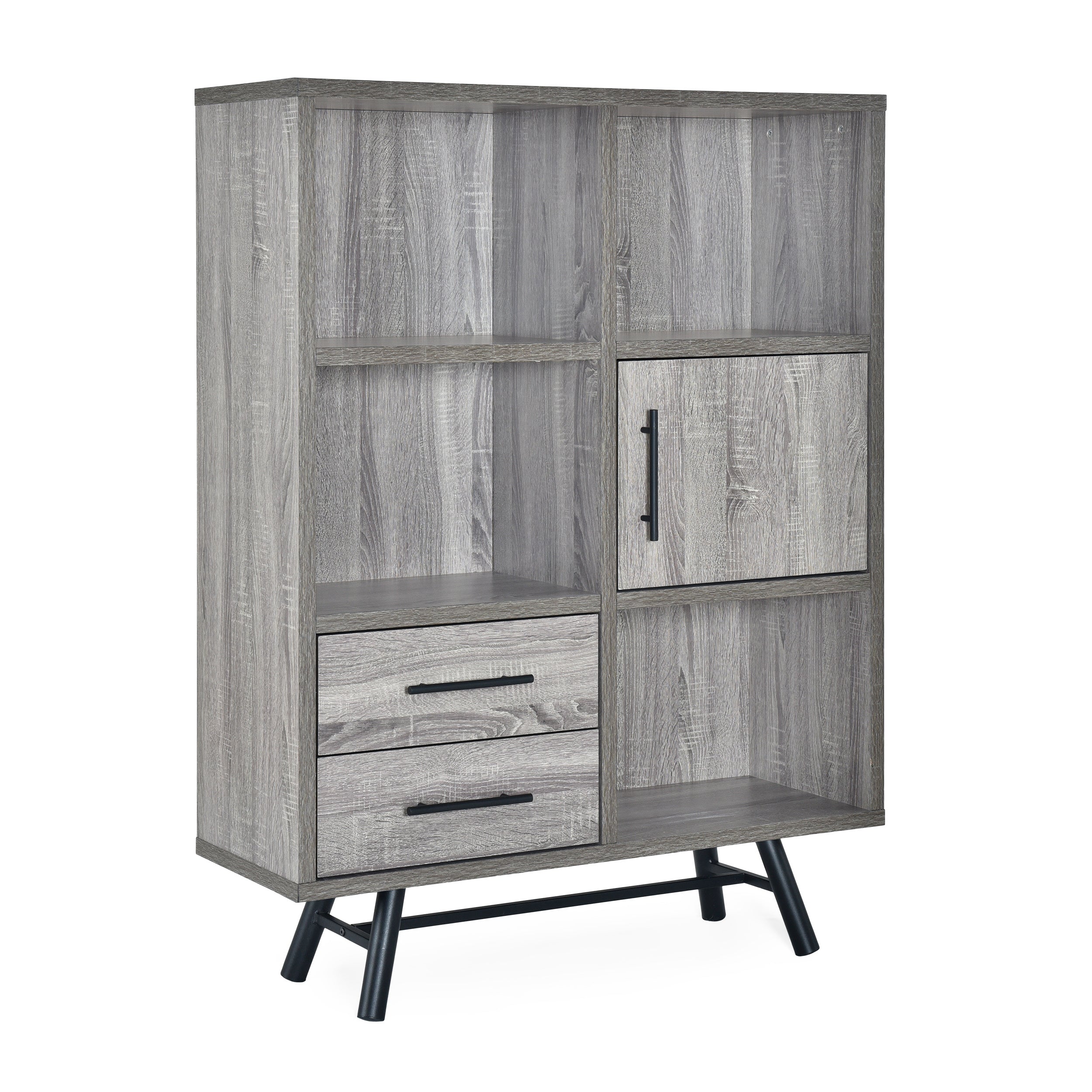 Bokchito Modern Industrial 6 Shelf Multi-Functional Cabinet