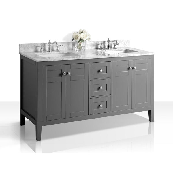 Maili Sapphire Gray 60-Inch Vanity Console with Mirror