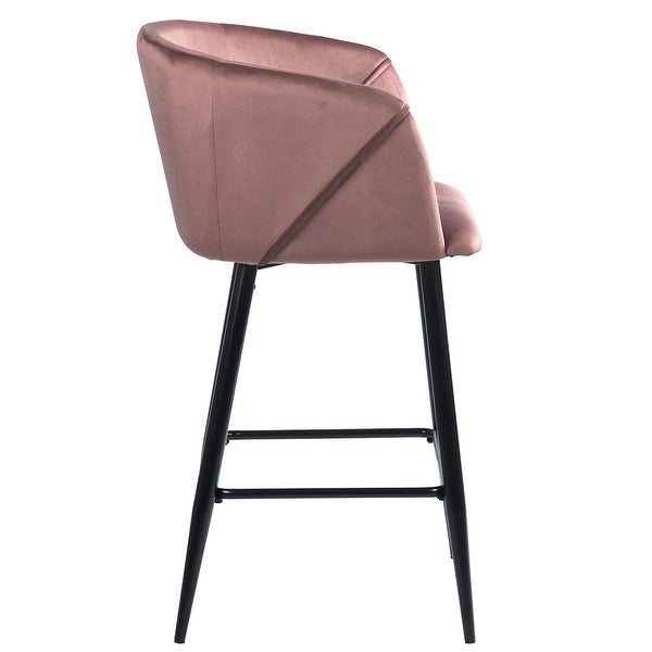 Homy Casa Aldridge Velvet Upholstered Armrest Counter Stools and Bar Stools(Set of 2)