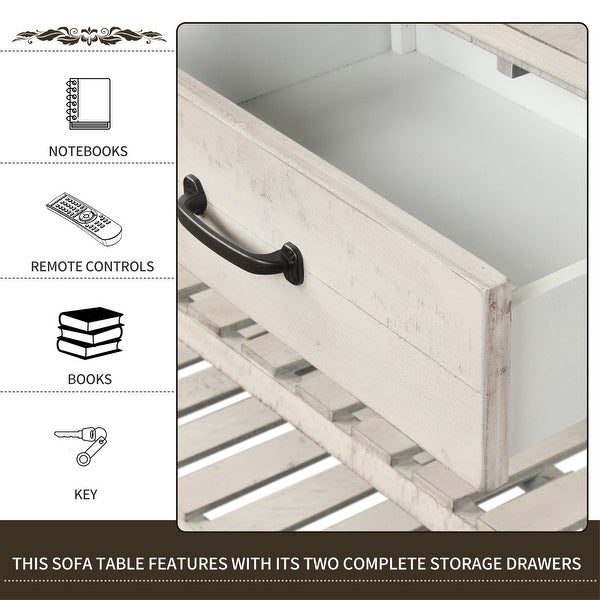 Console Table for Entryway with Drawers and Shelf