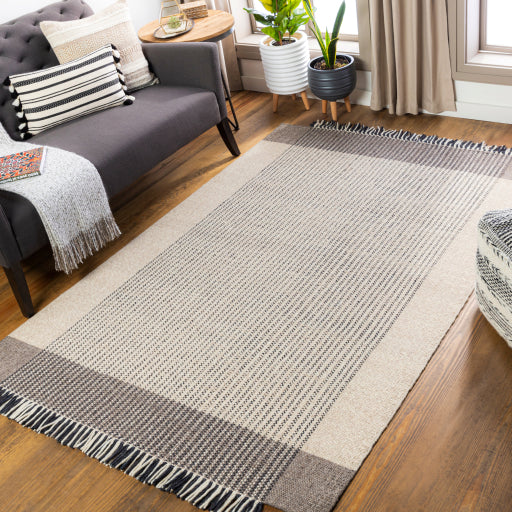 Reliance Border Wool Grey Rug