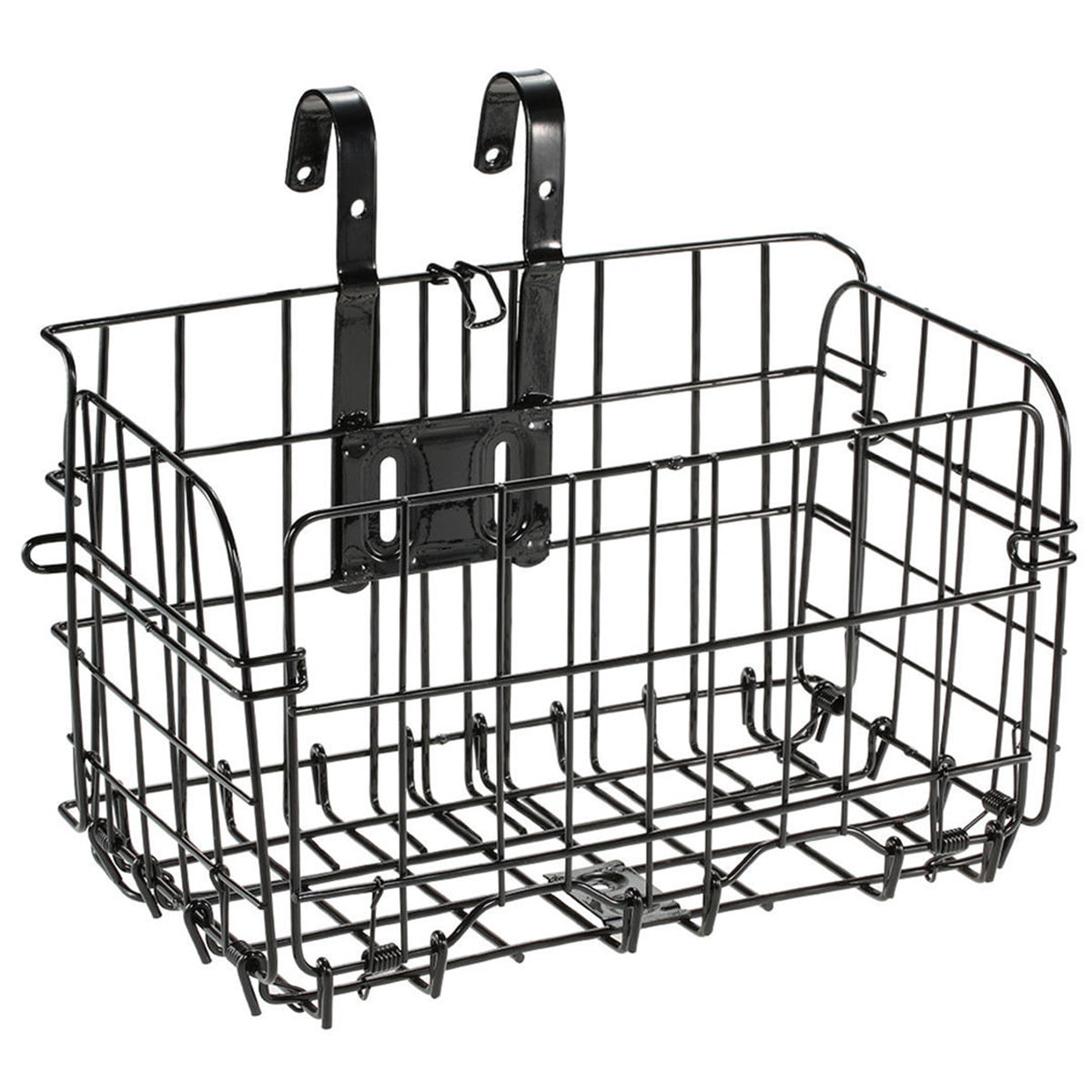 Bicycle Storage Basket Folding Metal Wire Handlebar Basket for Front