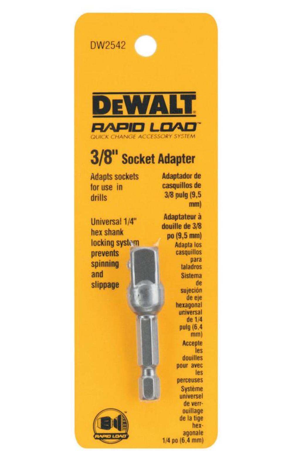 DEWALT Hardened Steel 3/8 in. Socket Adapter DW2542 from DEWALT