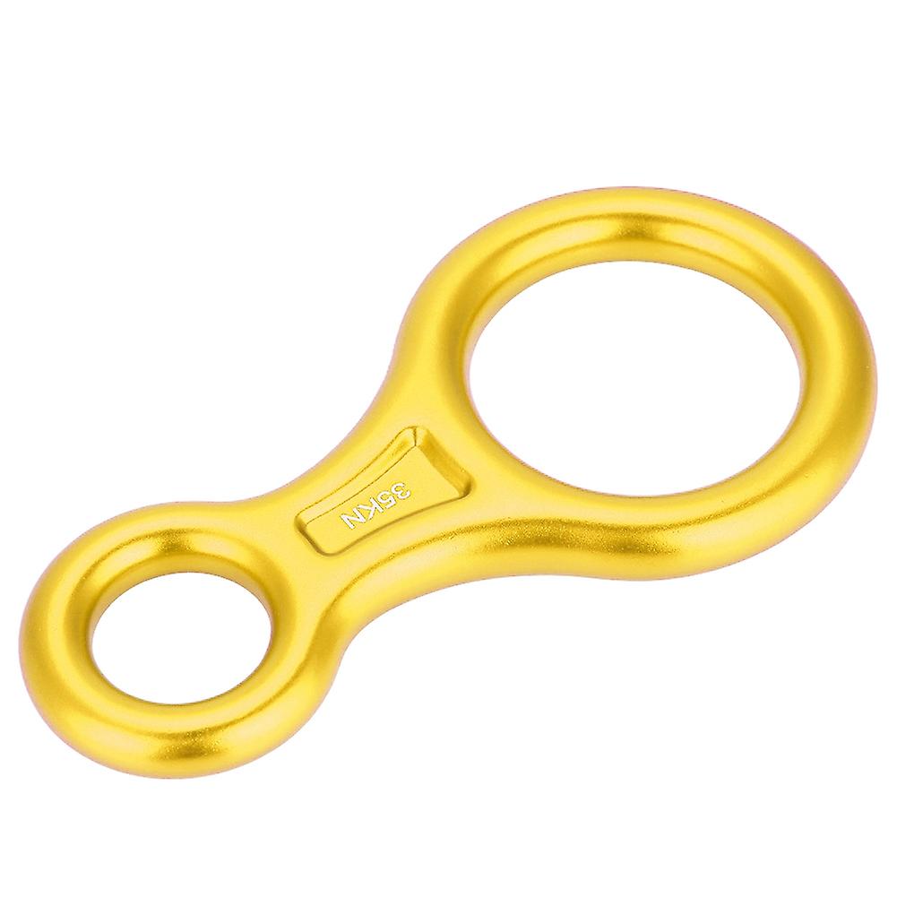 35kn Figure 8 Word Rope Descender Rappel Ring Rock Climbing Rescue Gear (gold)