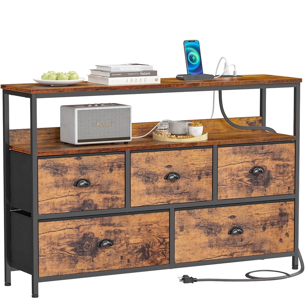 Console Sofa Table with Power Outlet  Long 45\