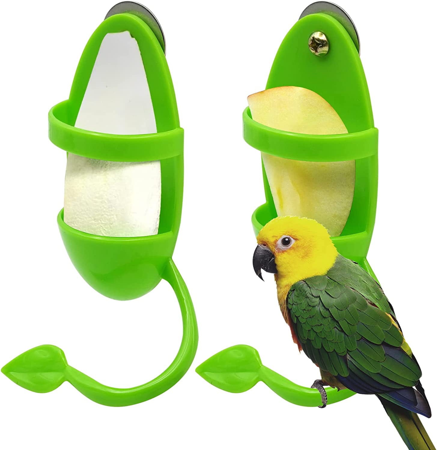 Bird Feeding Cup+Bird Perch Stand; Bird Toys，Cuttlebone Stand Holder Rack Birdcage Accessories Fruit Vegetable Storage for Birds Parakeets Cockatiels， Conures， Macaws， Lovebirds， Finches