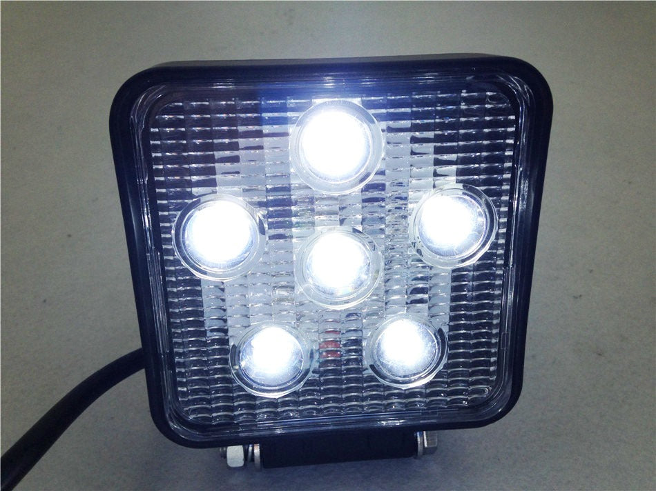 HTT-MOTOR Square 18W Spot BEAM LED Off Road Work 6 LED Light 12V 24V Universal USE SUV Car Truck Boat