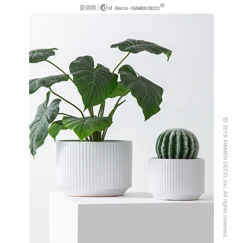 Garden Supplies Manufacturer Indoor Herb Garden Home Decor Bluk Ceramic White Flower Pots Planter