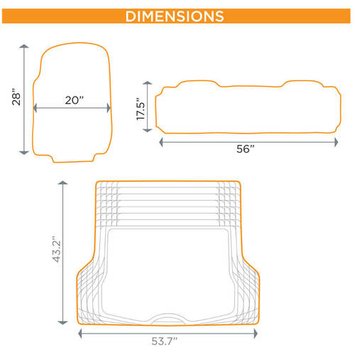 BDK Super Duty Rubber Floor Mats for Car SUV and Van 3 Rows with Cargo Mat， All Weather， Heavy Duty， 3 Colors