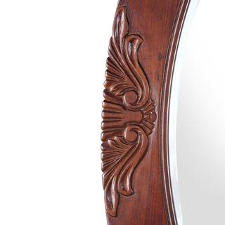 Home Decorators Collection 30 in. W x 38 in. H Framed Round Beveled Edge Bathroom Vanity Mirror in cherry BF-27006-AC