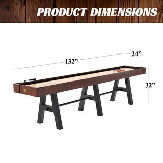 Barrington 132 in. Allendale Shuffleboard Table with Solid Wood Playfield and 8-Puck Set AC132Y22002