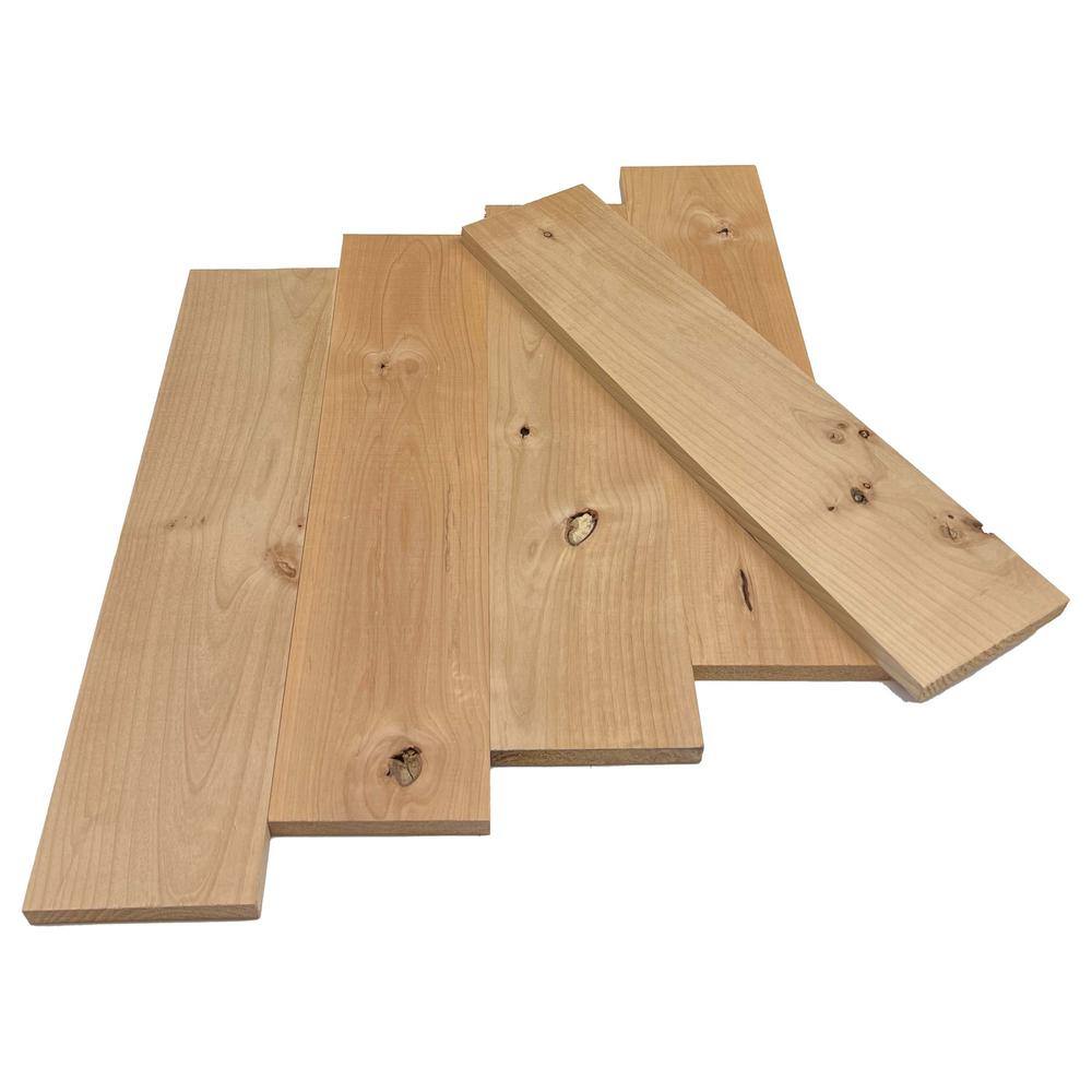 Swaner Hardwood 1 in. x 4 in. x 2 ft. Knotty Alder S4S Board (5-Pack) OL04031624AK