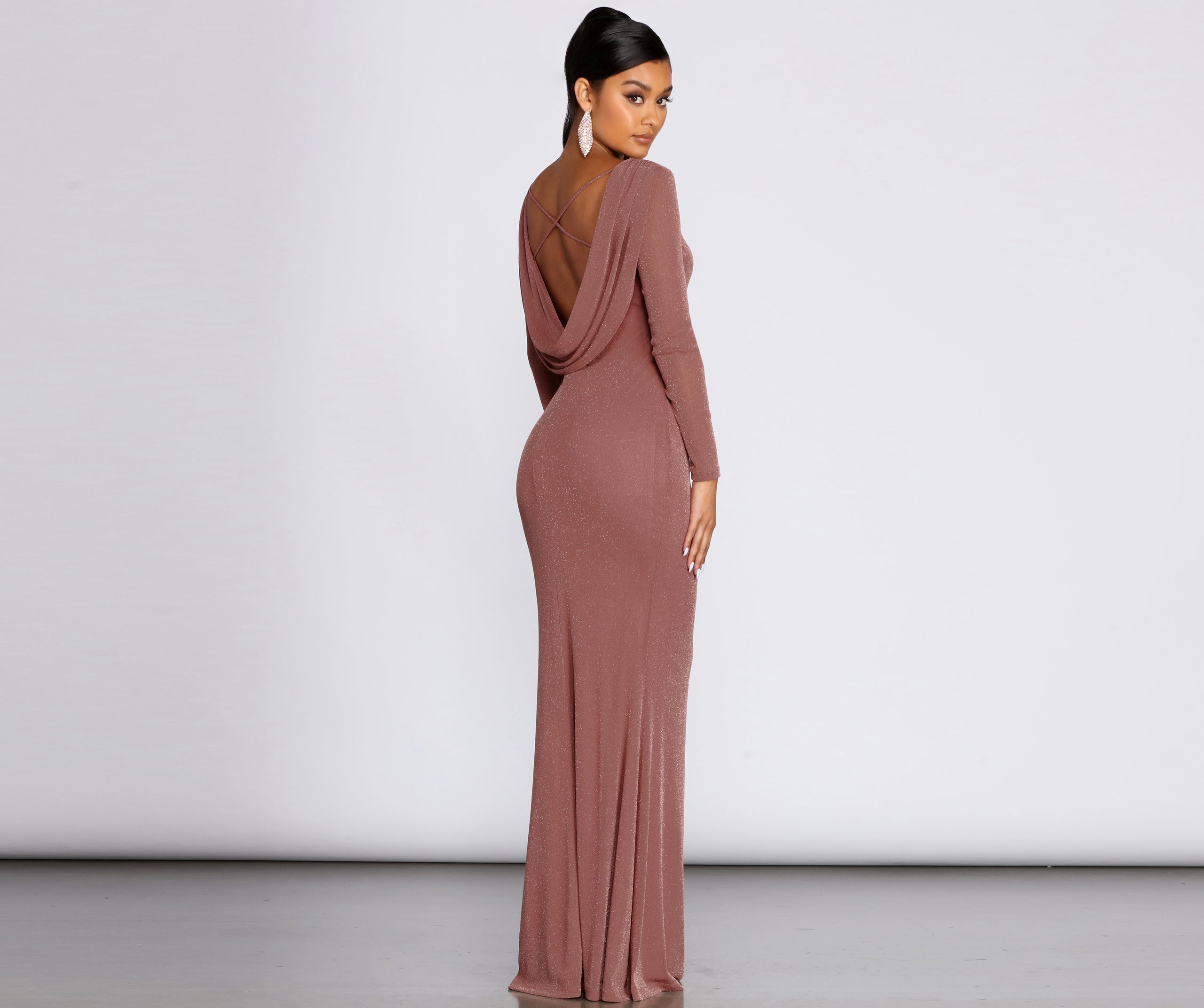 Kyra Glitter Long Slim Gown