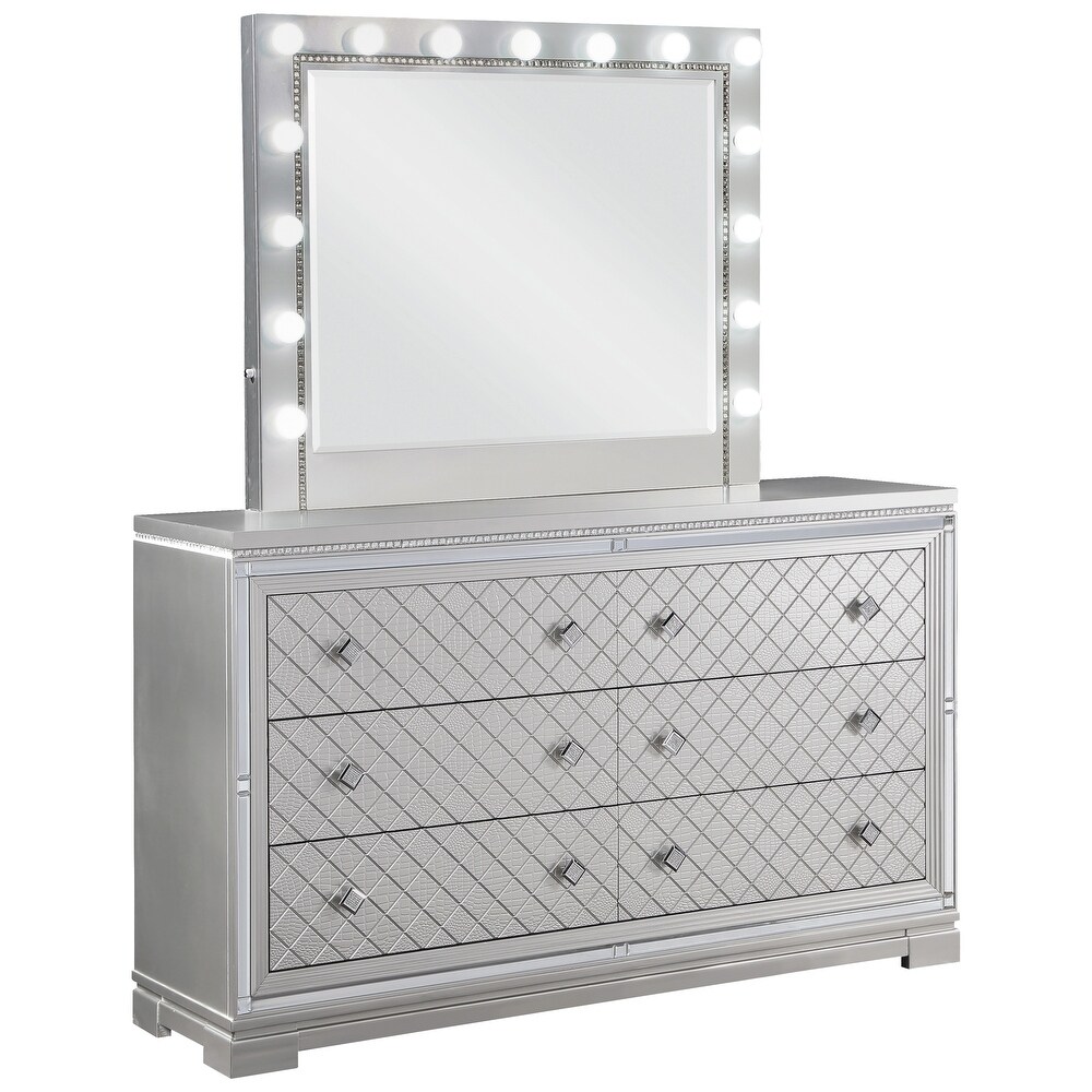 Isabelle Grid Pattern 6 Drawer Dresser