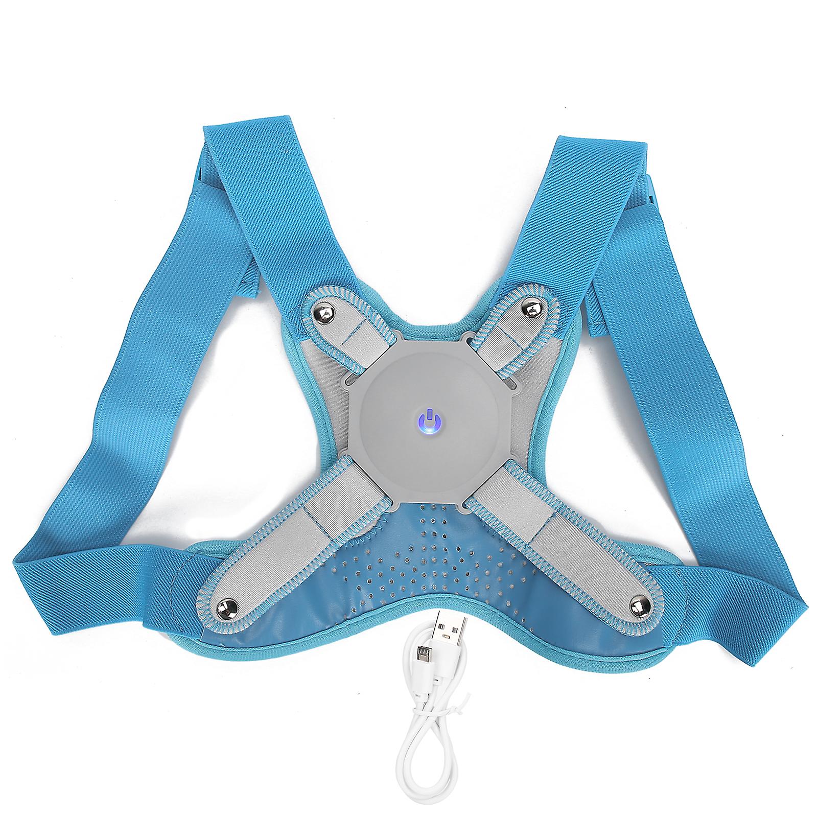 Posture Corrector Trainer With Sensor Vibration Reminder Back Brace Straightenerl Blue