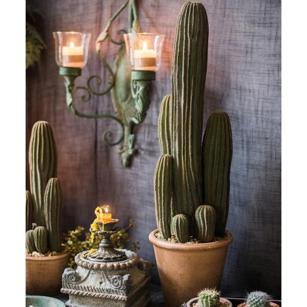 RusticReach Artificial Cactus in Brown Pot