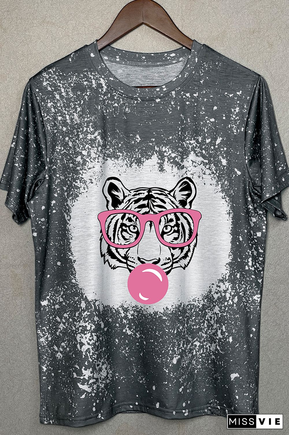 tiger with glasses bubble gum Graphic Tee Wholesale