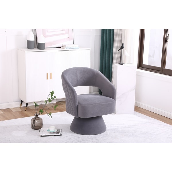 Velvet Swivel Rhombus Accent Chair Armchair， Round Barrel Chair Single Sofa Lounge Chair Barrel Chair for Living Room Bedroom