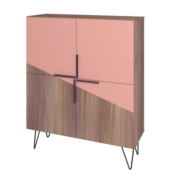 Beekman 43.7 Low Cabinet in Brown and Pink