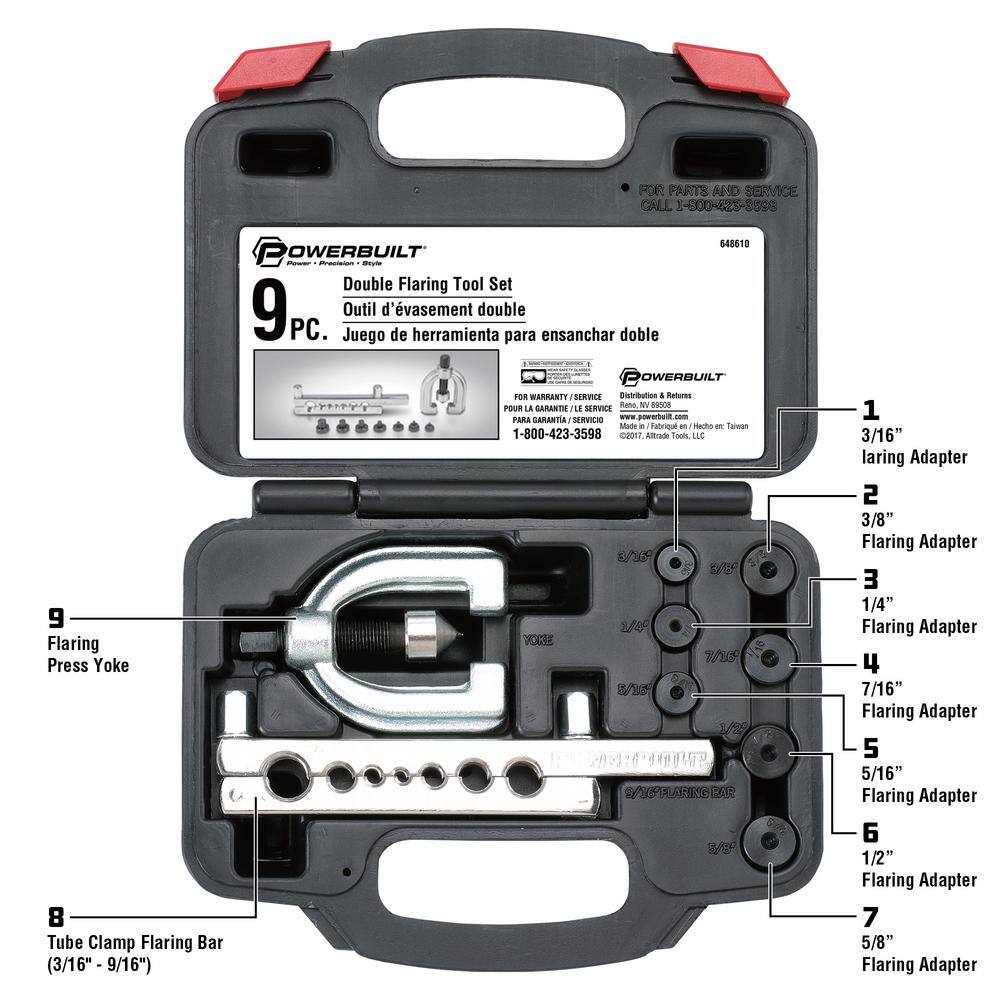 Powerbuilt Double Flaring Tool Kit 648610