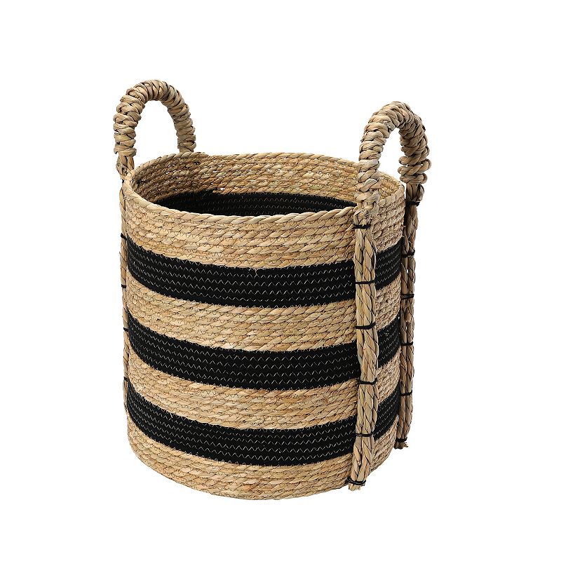 Household Essentials Braided Grass Handle and Cotton Rope Basket