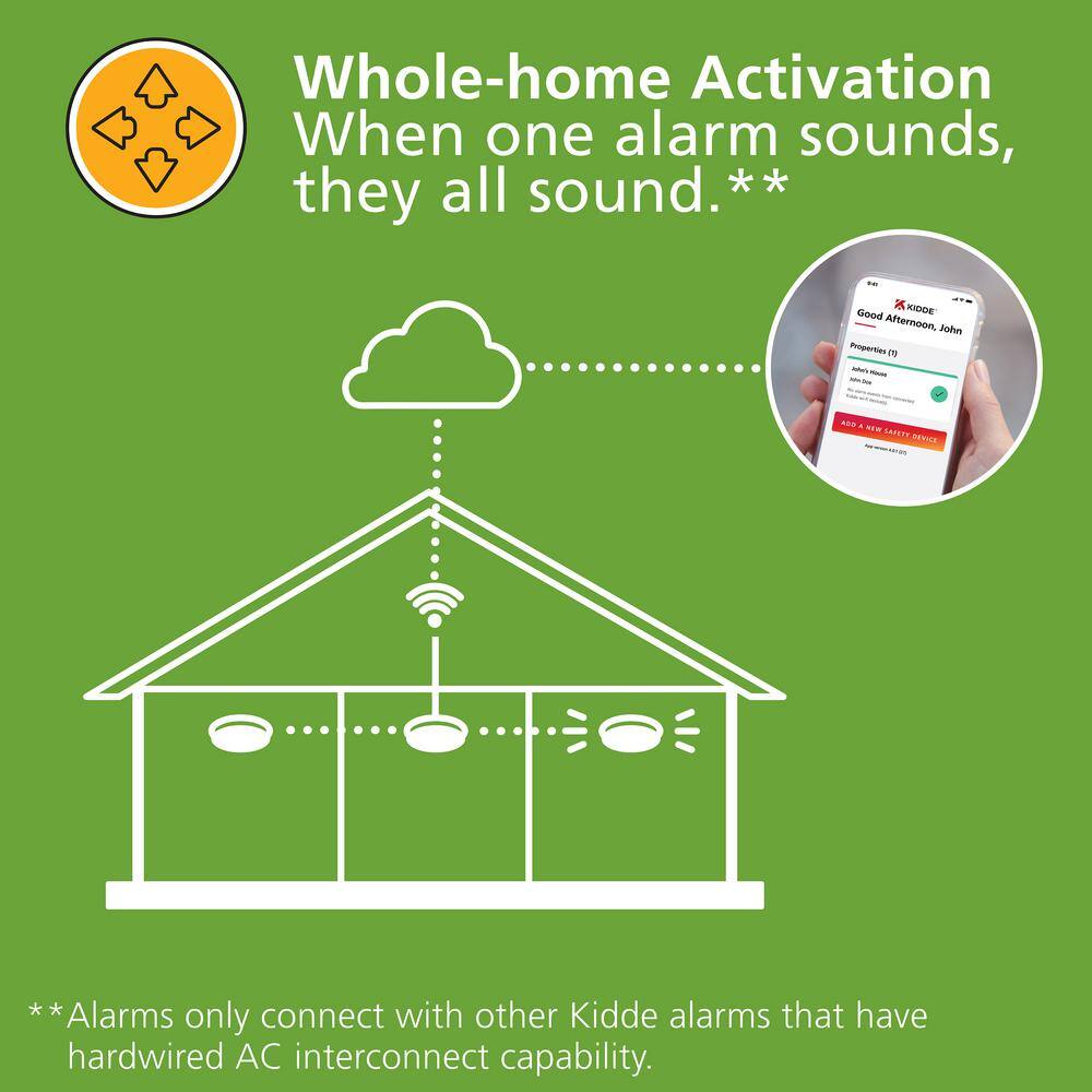 Kidde Smart Smoke and Carbon Monoxide Detector with Indoor Air Quality Monitor Hardwired 10-Year Lithium Backup Battery 21030843