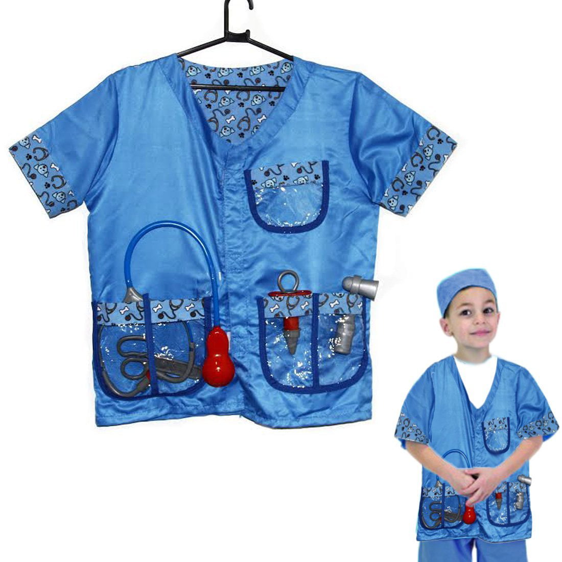 Dazzling Toys Christmas Costume Set Kids Pretend Play Veterinarian Costume Set with Accessories