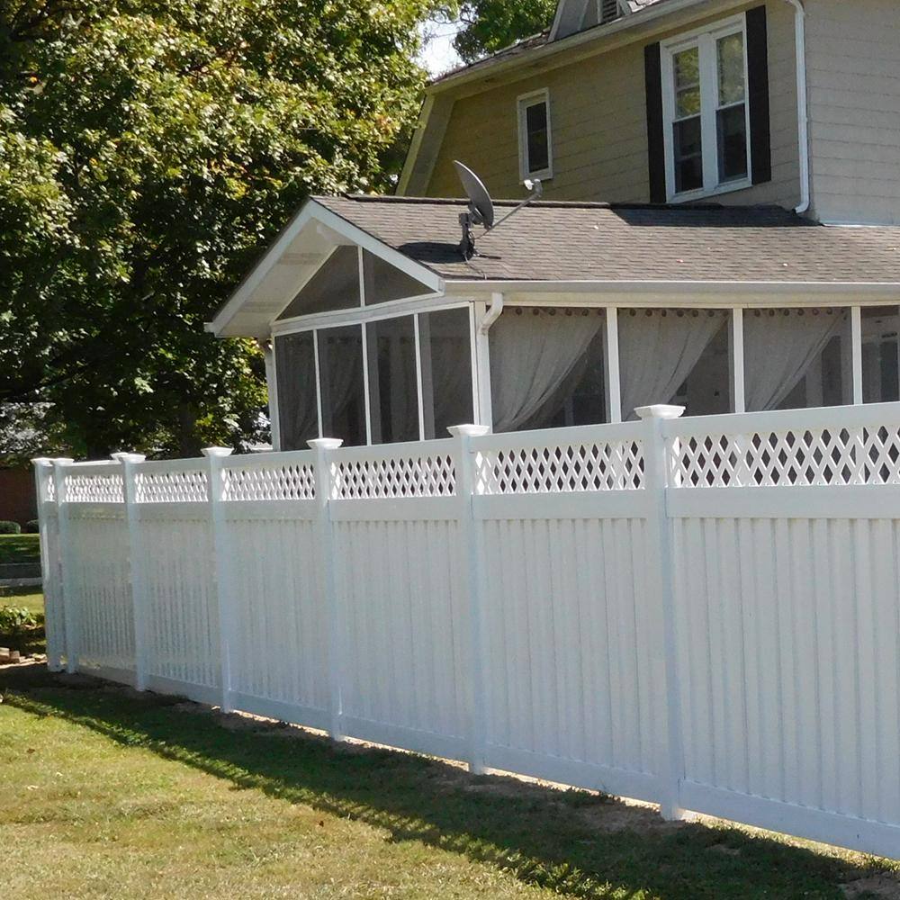 Weatherables Clearwater 6 ft. H x 8 ft. W White Vinyl Privacy Fence Panel Kit PWPR-PANELLAT-6X8