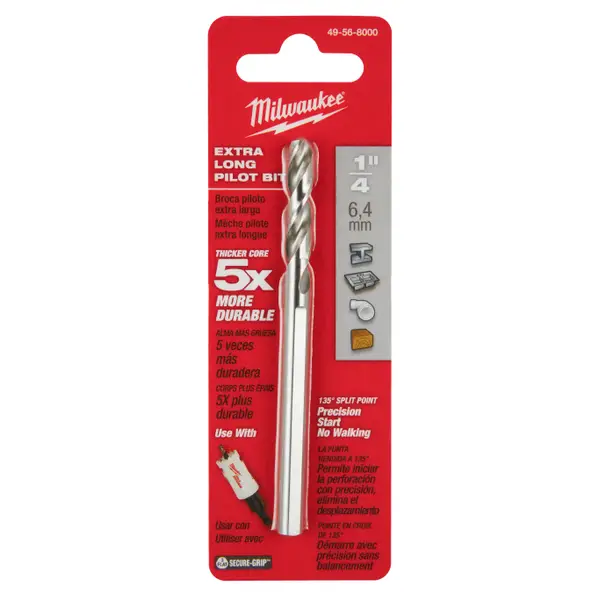 Milwaukee 1/4 x 4 High Speed Steel Pilot Bit