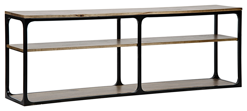 Novie Console  Large  Dark Walnut  Walnut and Metal   Industrial   Console Tables   by GwG Outlet  Houzz