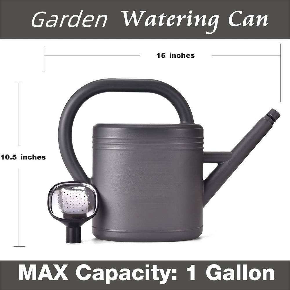 Watering Can 1 Gal. For Indoor and Outdoor Plants Garden Watering Can Large Long Nozzle with Sprinkler (Grey) B095H5SWFX