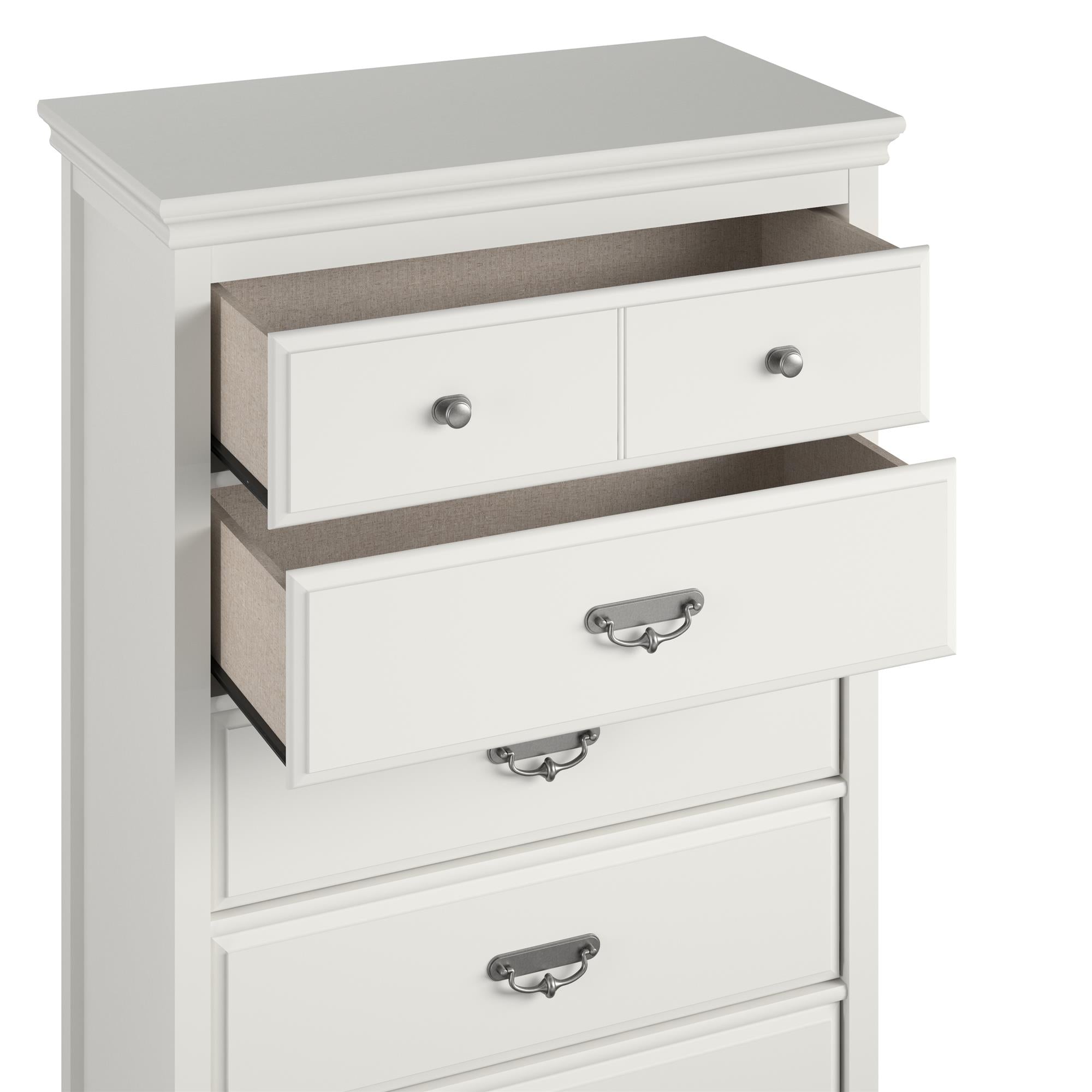 Ameriwood Home Vox 5 Drawer Dresser, White