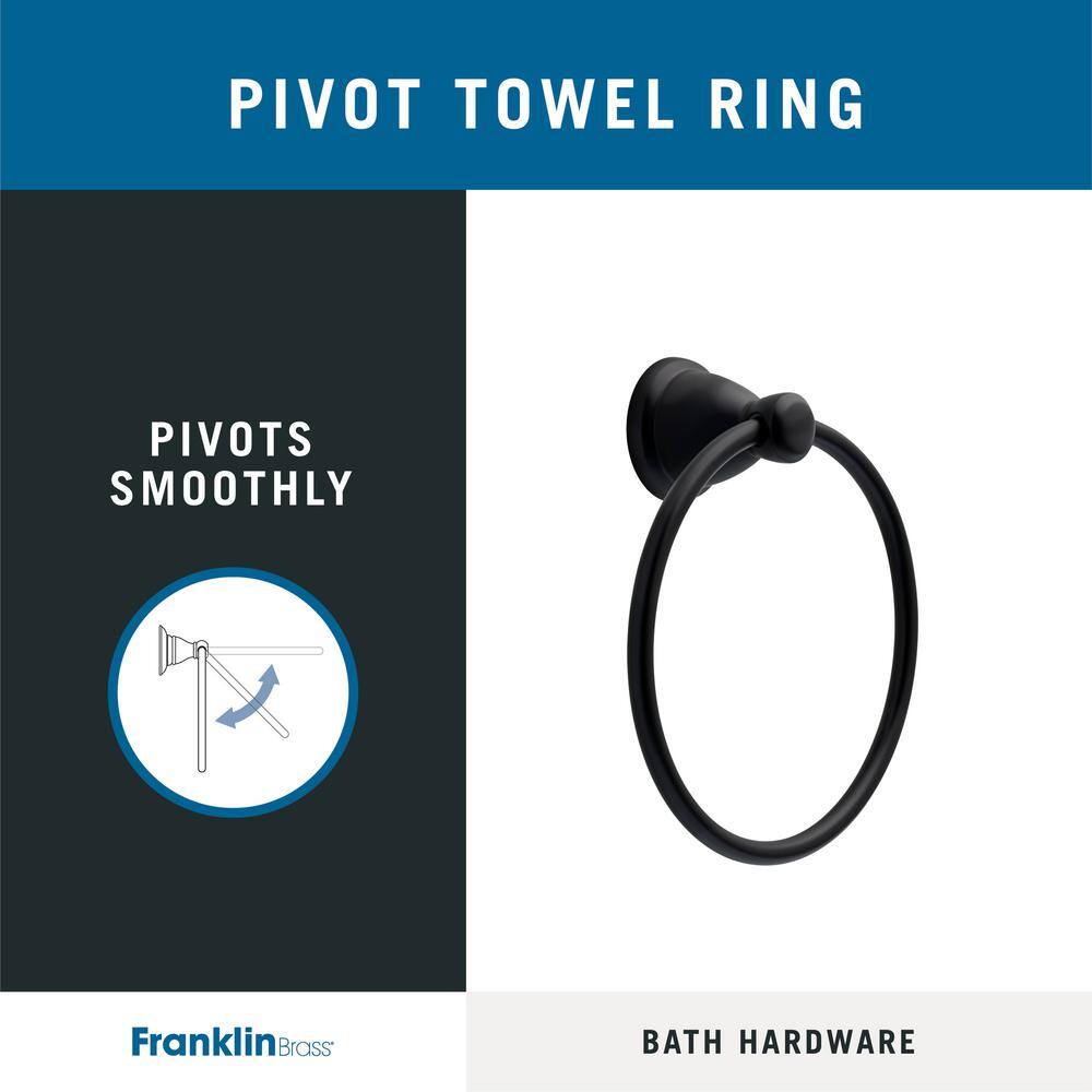 Franklin Brass Kinla Towel Ring in Matte Black KIN46-MB