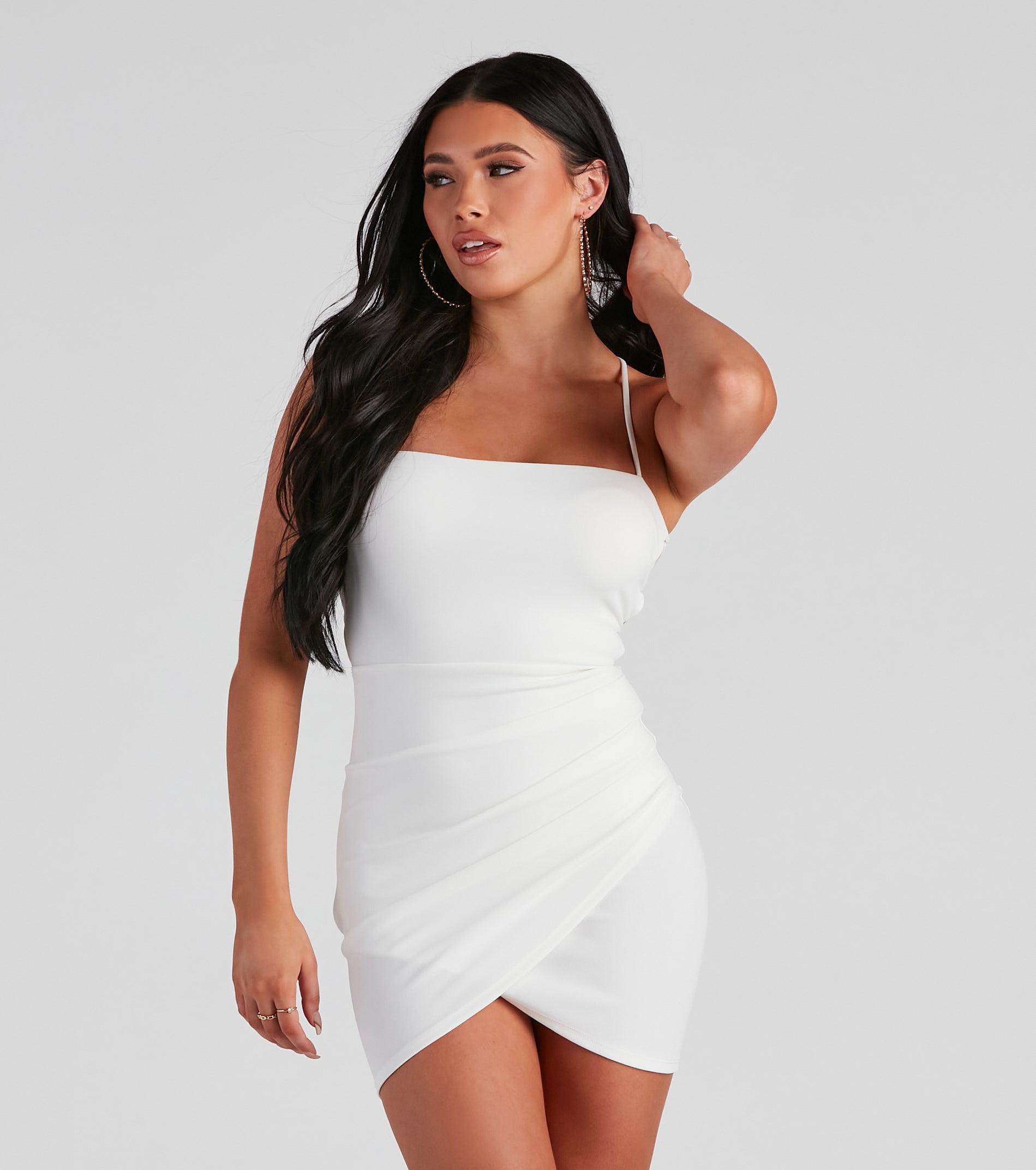 See You Again Crepe Wrap Mini Dress