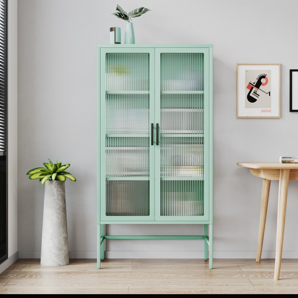 Glass Door with Adjustable Shelves Sideboard