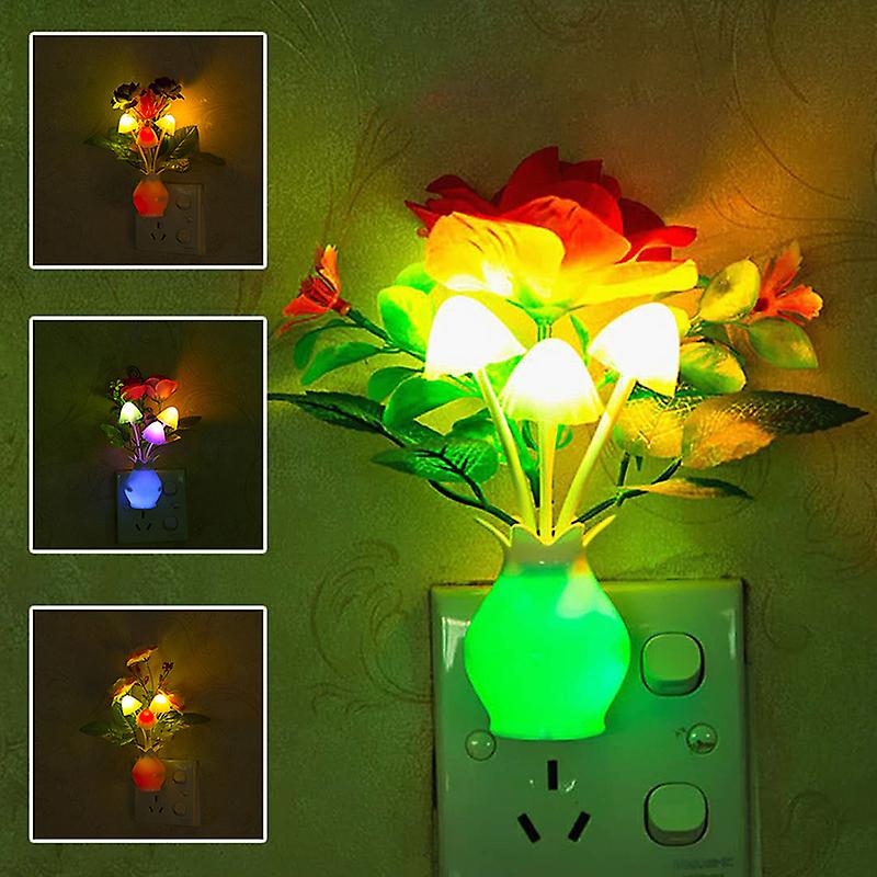 Lovely Flower Night Light Colorful Led Lamp Mushroom Lamp Romantic Night Lighting For Home Art Decor