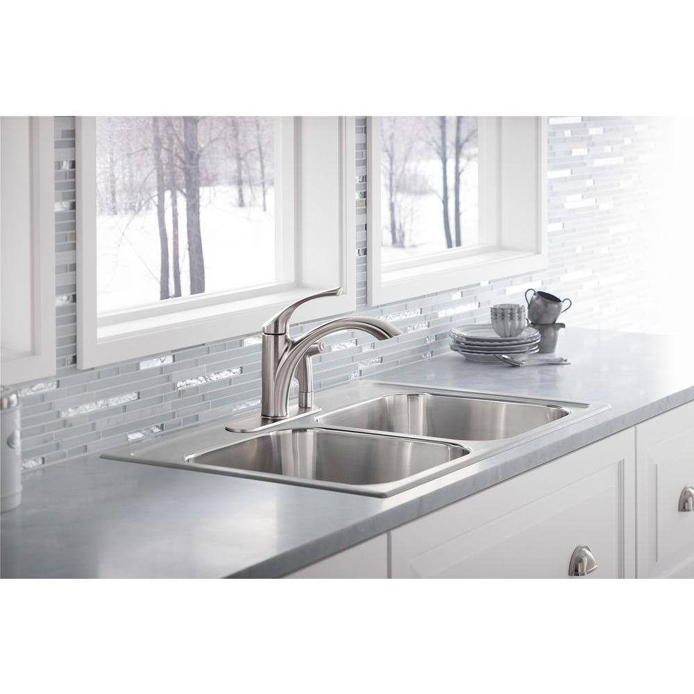 KOHLER Mistos Standard Single-Handle Pull-Out Sprayer Kitchen Faucet in Vibrant Stainless Steel With Side Sprayer K-R72509-VS