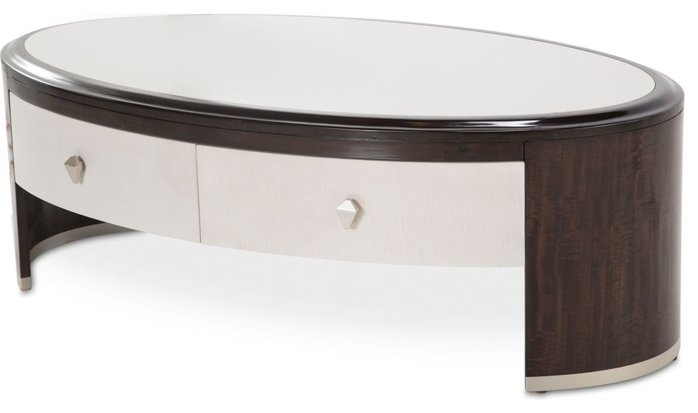 AICO Michael Amini Paris Chic Oval Cocktail Table   Contemporary   Coffee Tables   by Unlimited Furniture Group  Houzz