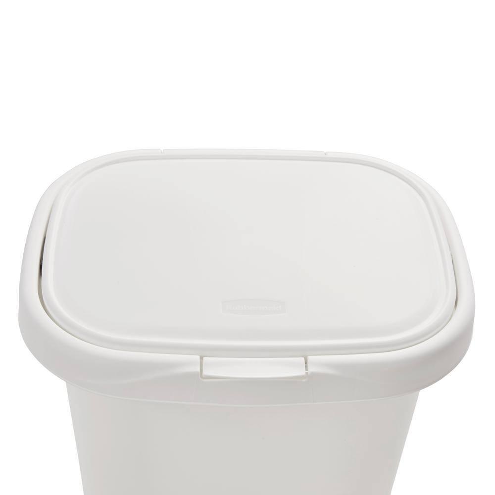 Rubbermaid 13 Gal. White Spring-Top Wastebasket FG5L5806WHT