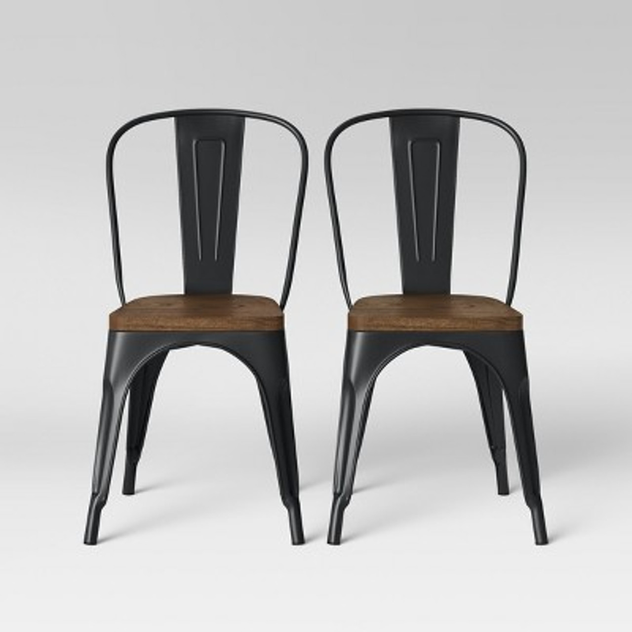 Set of 2 Carlisle High Back Wood Seat Dining Chair Wood/Matte Black - Threshold
