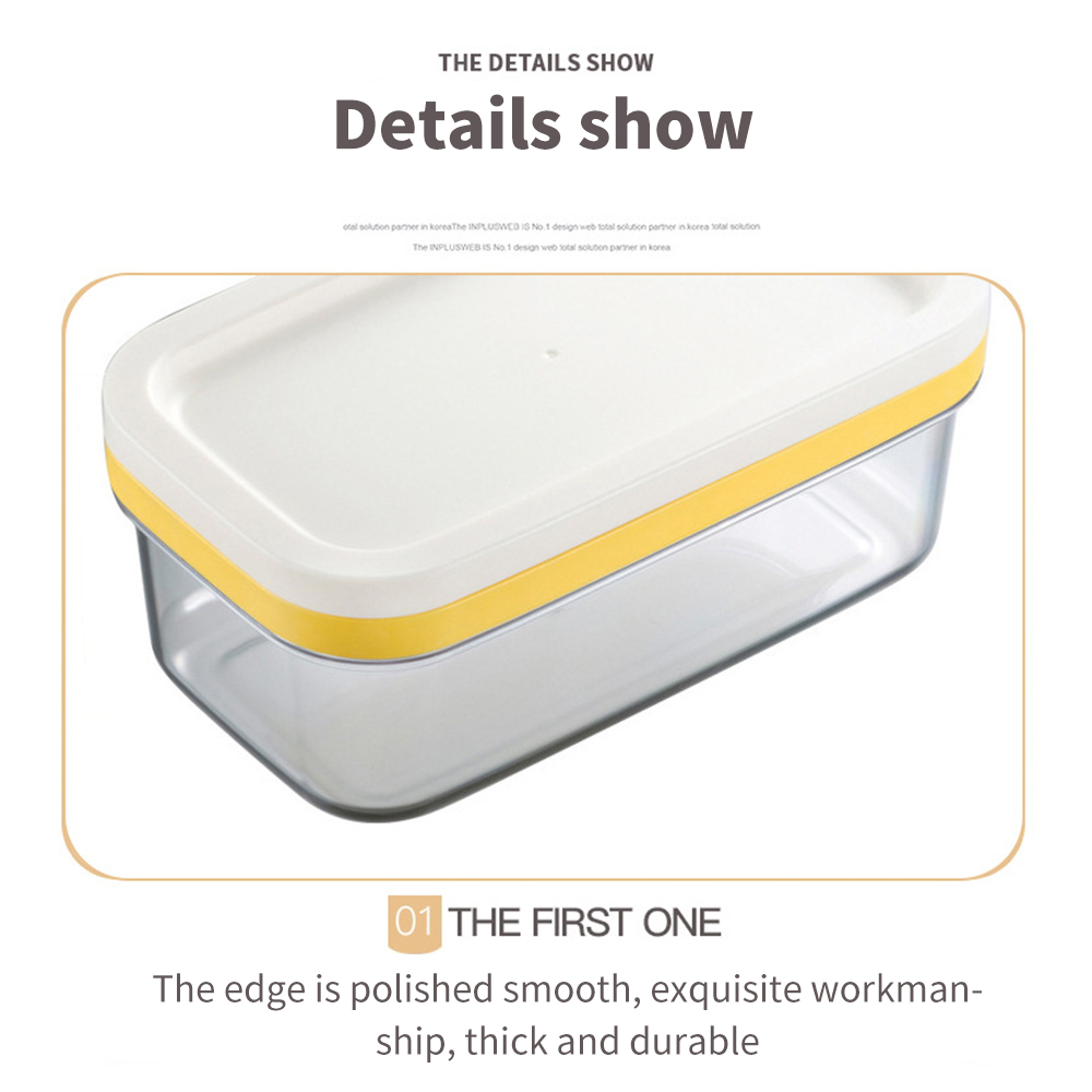 Plastic Butter Dish With Slicer For Easy Cutting BPA Free Butter Box With Lid 2 In 1 Clear Butter Container