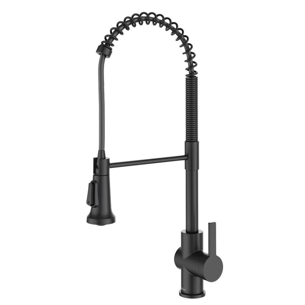 KRAUS Britt Single-Handle Pull-Down Sprayer Kitchen Faucet in Matte Black KPF-1691MB