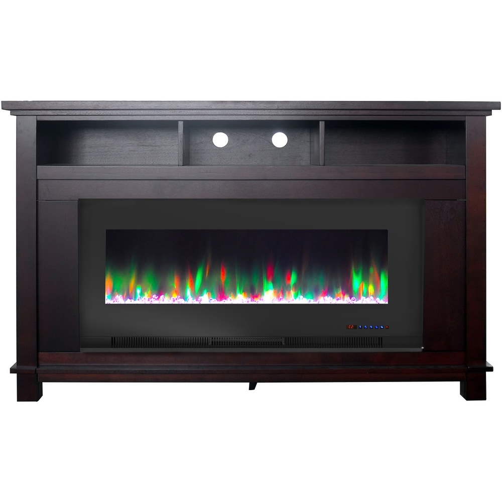 Cambridge San Jose Fireplace Entertainment Stand in Mahogany with 50\