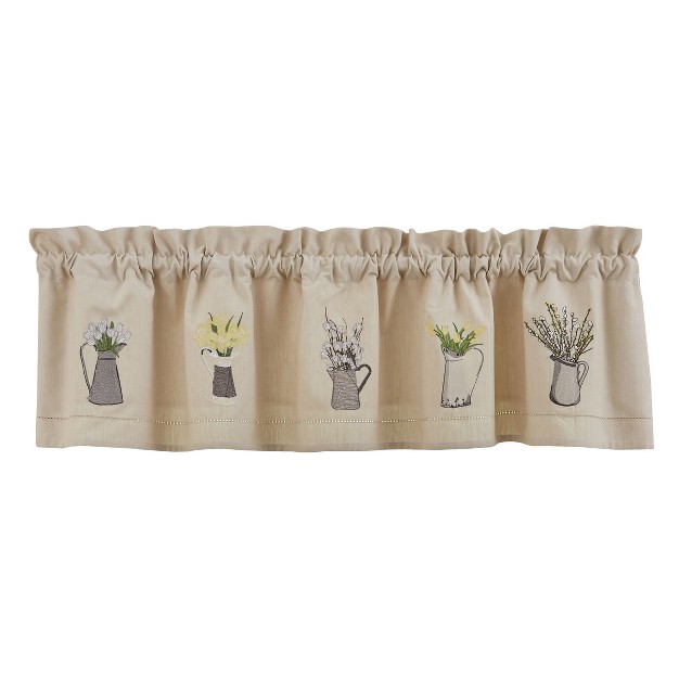 Park Designs Pitcher With Flowers Embroidered Lined Valance 60 x27 x27 X 14 x27 x27