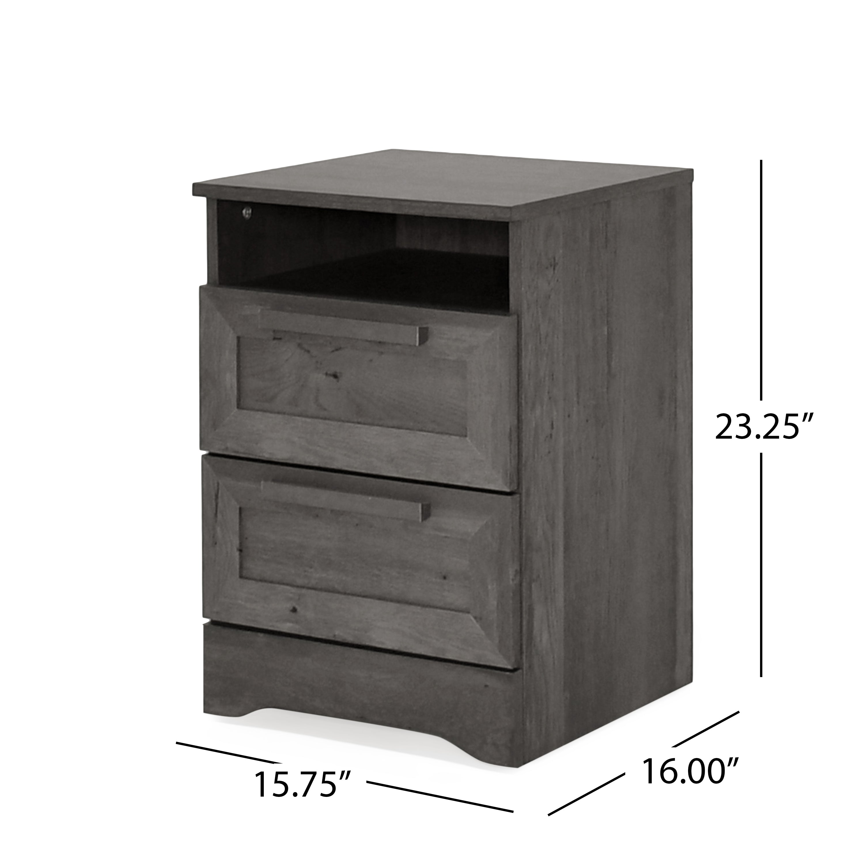 Broxon Rustic 2 Drawer Nightstands, Set of 2